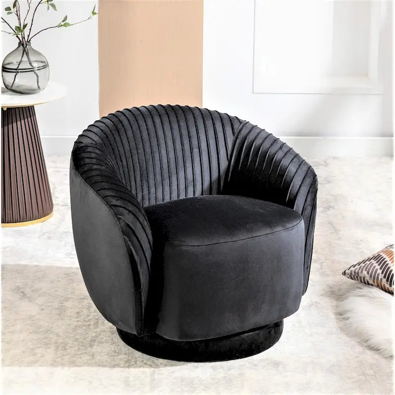 Petit fauteuil pivotant en velours Milvo