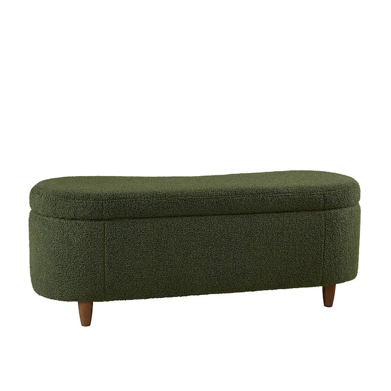 Banco de arrumação INK+IVY Bailey em bouclé taupe com tampo rebatível
