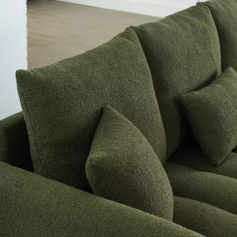 Divano moderno GDFStudio Alanna da 79,5 pollici, a 3 posti, rivestito in tessuto teddy con cuscini