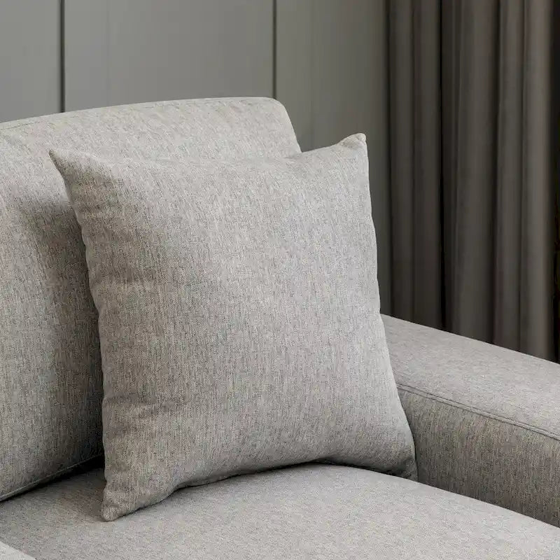 Sofá-cama moderno de meados do século, extragrande, com chaise longue e almofada
