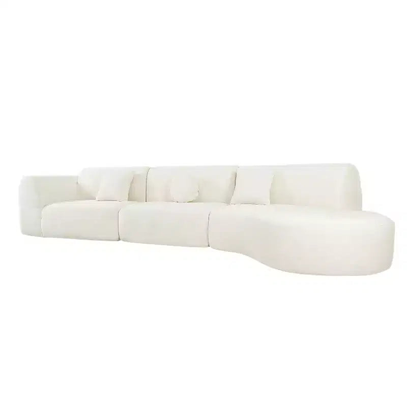 140-Zoll-modernes gebogenes Ecksofa mit Chaiselongue, 3-teiliges Set, für das Wohnzimmer