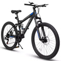 Mountain bike Okak da 26" con freni a disco, bicicletta per adulti a 21 velocità con telaio resistente e doppio ammortizzatore posteriore, bicicletta per ciclismo urbano su strada