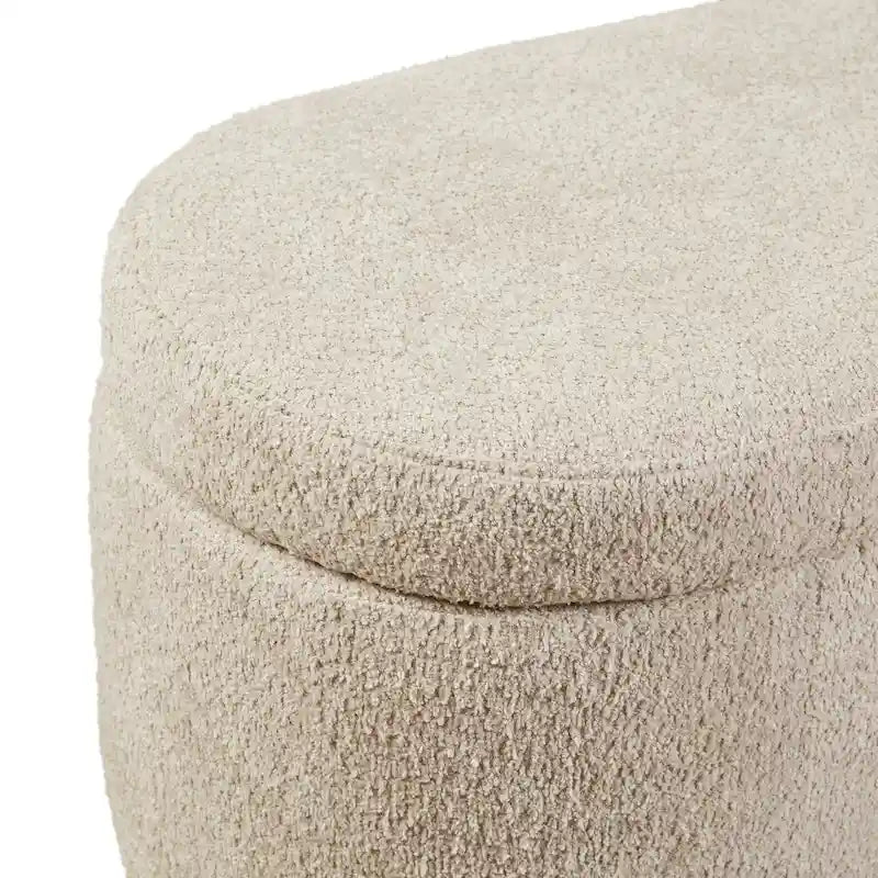 Banco de arrumação INK+IVY Bailey em bouclé taupe com tampo rebatível