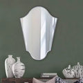 Specchio da parete ad arco 105 x 74 cm con cornice in ferro grigio opaco: stile moderno, nessun assemblaggio richiesto, montaggio a parete