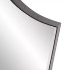 Specchio da parete ad arco 105 x 74 cm con cornice in ferro grigio opaco: stile moderno, nessun assemblaggio richiesto, montaggio a parete