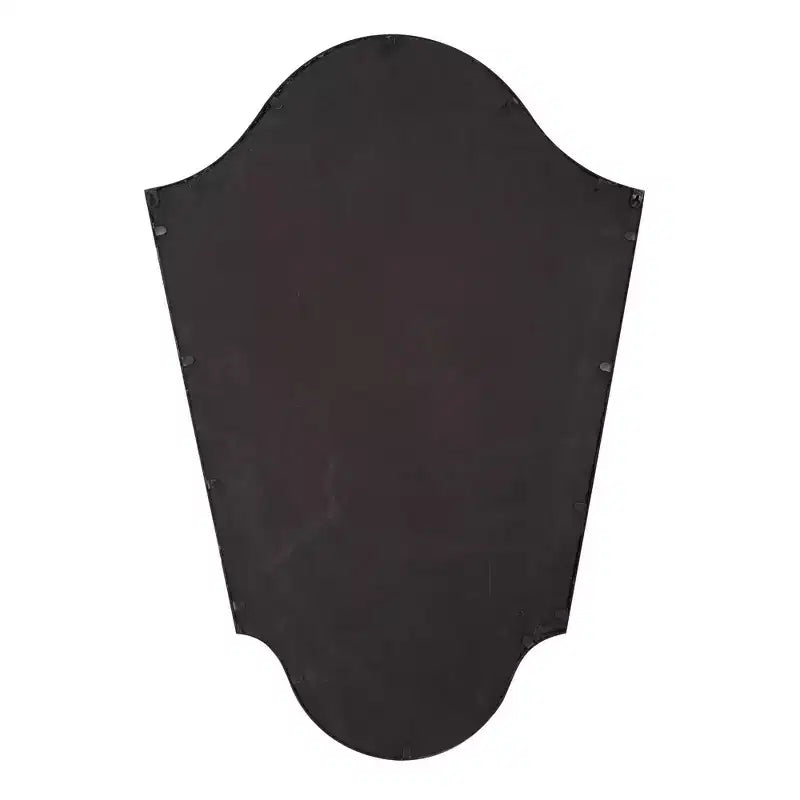 Specchio da parete ad arco 105 x 74 cm con cornice in ferro grigio opaco: stile moderno, nessun assemblaggio richiesto, montaggio a parete