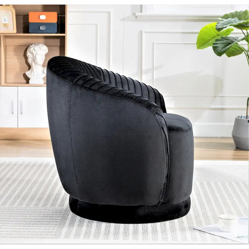 Petit fauteuil pivotant en velours Milvo