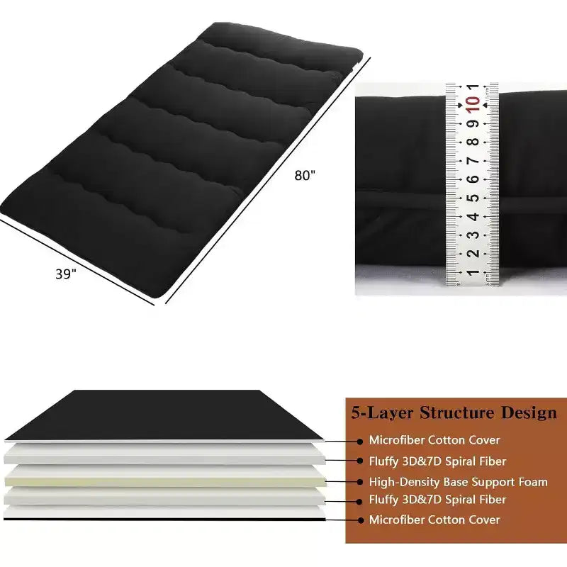 Colchão futon japonês, colchão dobrável para dormir no chão, esteira tatami para casa, colchão de campismo