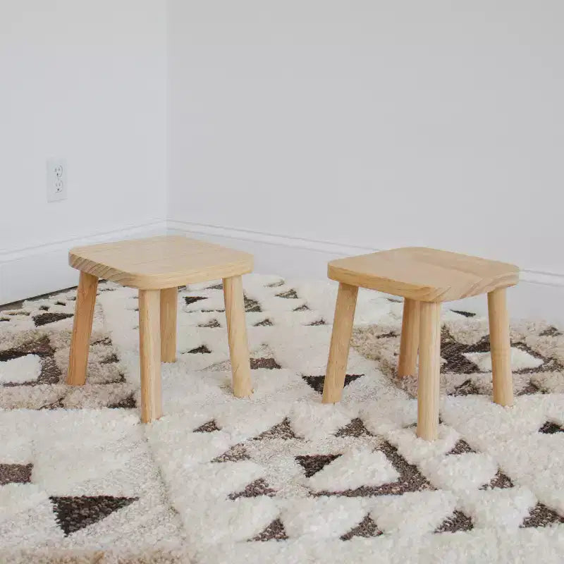 Set 2 Sgabelli per Bambini Legno Naturale
