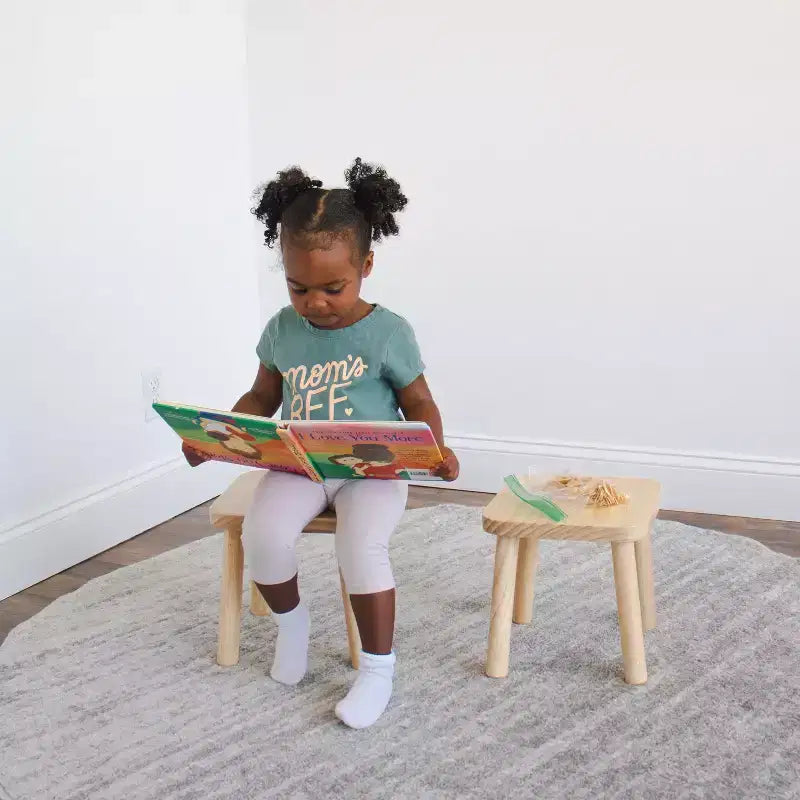 Set 2 Sgabelli per Bambini Legno Naturale
