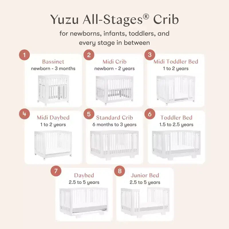 Berço convertível Babyletto Yuzu 8 em 1 com kits de conversão para todas as fases