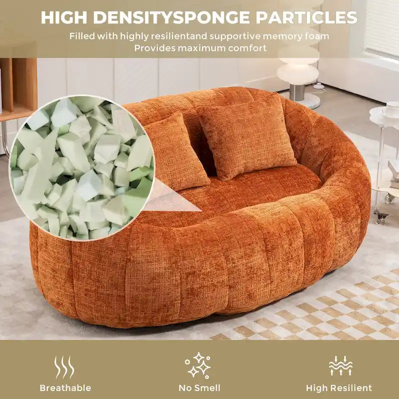 GDFStudio - Divano relax Laurel in ciniglia a 2 posti con schiuma ad alta densità e comfort extra-large