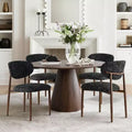 Ensemble de 4 chaises de salle à manger modernes rembourrées avec dossier incurvé, chaises d’appoint sans accoudoirs à structure en fer pour salle à manger et cuisine-Panipeachy