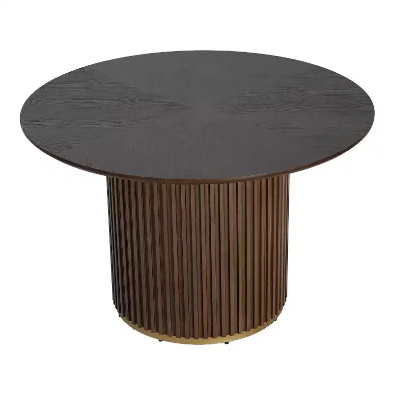 Conjunto de mesa de jantar redonda moderna de 5 peças Christopher Knight Home Shankar com cadeiras estofadas de madeira de seringueira