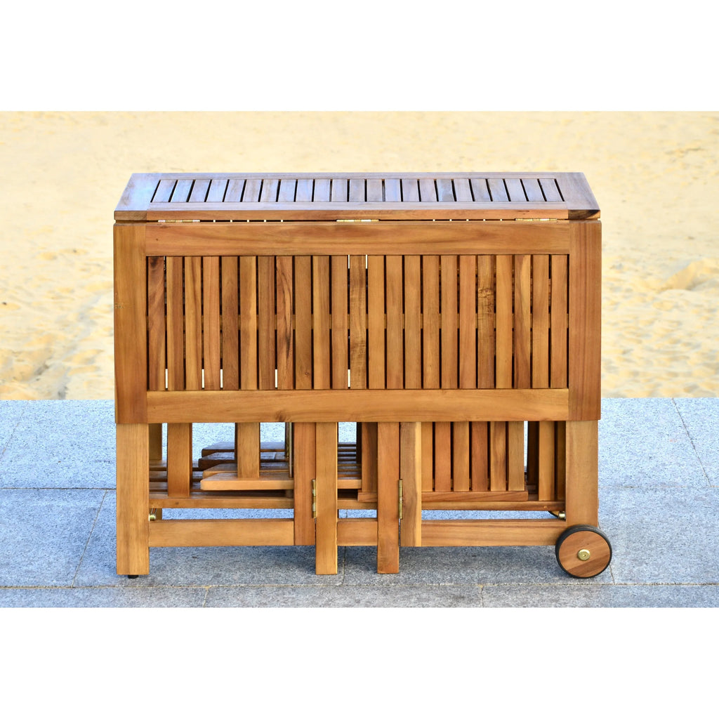 Conjunto de mesa de jantar exterior SAFAVIEH Brandy com 5 peças - 43Wx35Dx29H