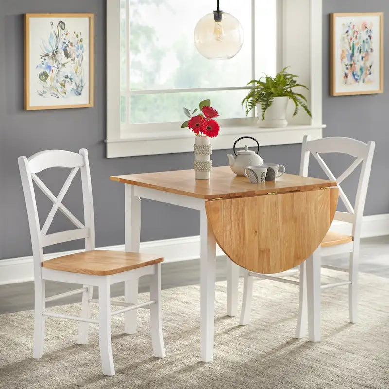 Simple Living Country Cottage 3-teiliges Esszimmer-Set mit Klapptisch