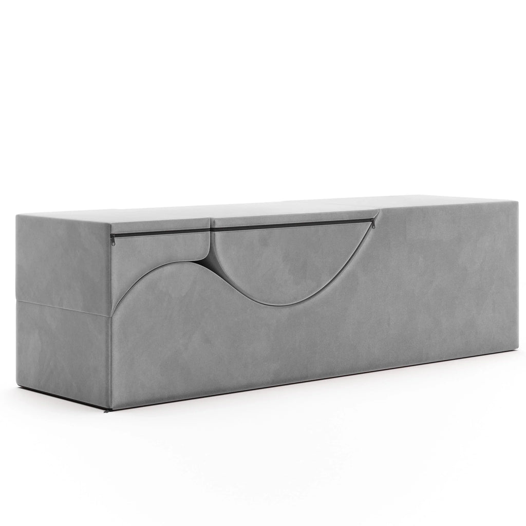 Avana Kami converteerbare chaise longue / yoga en massage - 2-in-1 hocker met verborgen uitklapbare yogastoel, microvelours - N/A