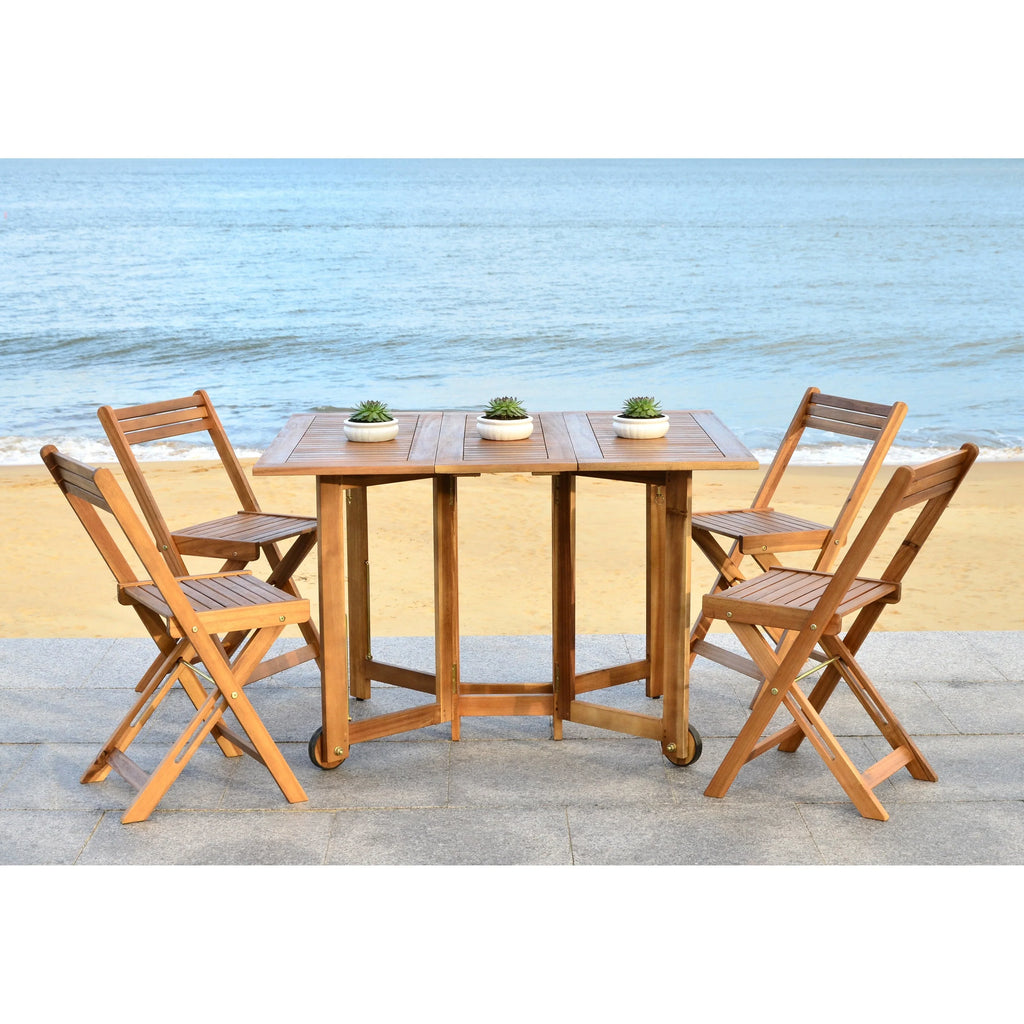 Conjunto de mesa de jantar exterior SAFAVIEH Brandy com 5 peças - 43Wx35Dx29H