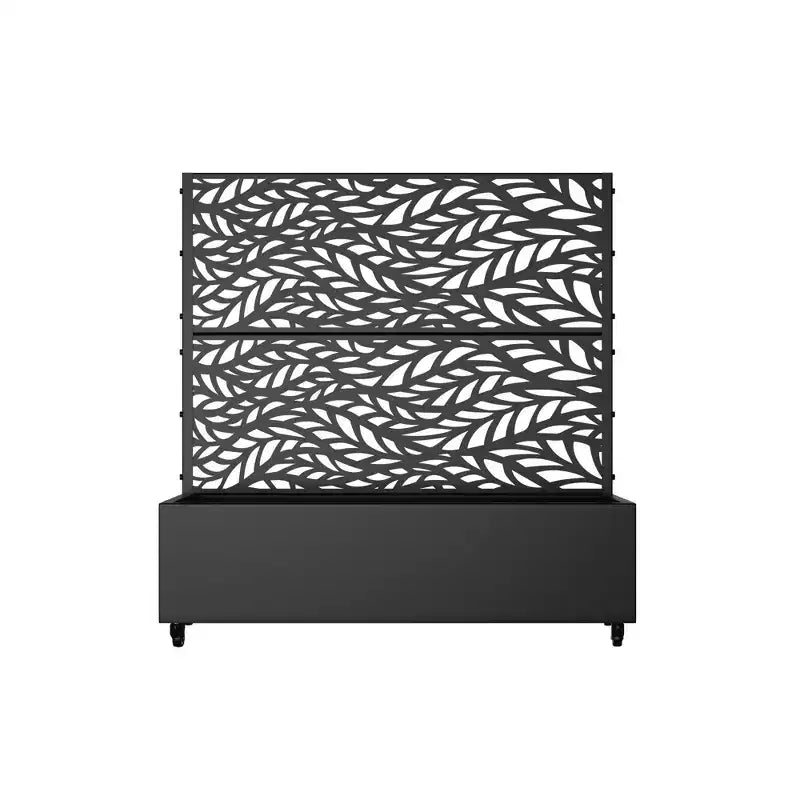 MAYEERTY truhlík s mříží, železný, černý, lamelový, klasický Helen Street 01, kombinovaný styl, 72x47x16in, třídílná sada