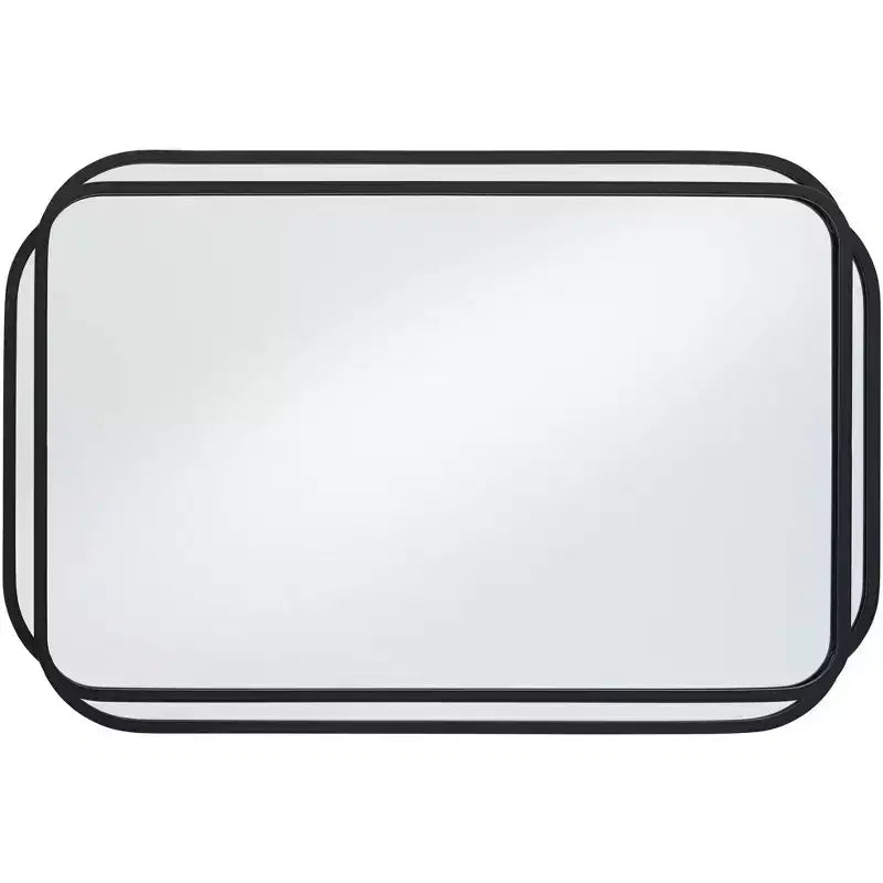 Specchio da parete Double Radius opaco nero 24 x 36 1/4