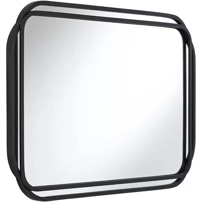 Specchio da parete Double Radius opaco nero 24 x 36 1/4