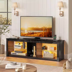 Mobile Porta TV da 55 pollici a LED, Consolle Multimediale Moderna con Presa di Corrente