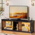 Mobile Porta TV da 55 pollici a LED, Consolle Multimediale Moderna con Presa di Corrente