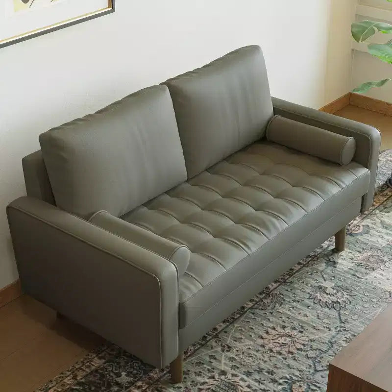 Divano a due posti in ecopelle da 58 pollici, stile moderno di metà secolo