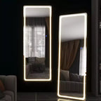 Specchio a figura intera 63x16 con luci LED e specchio per il trucco Argento