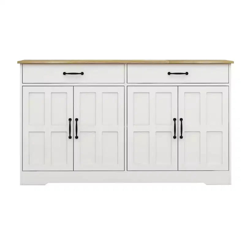 Madia in legno bianco da 142 cm con design shaker