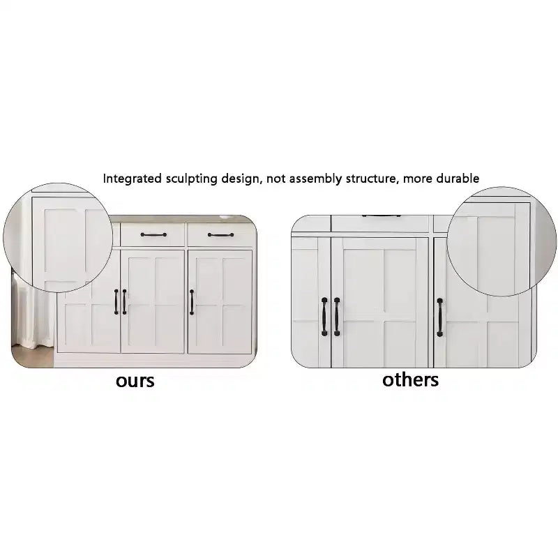 Madia in legno bianco da 142 cm con design shaker