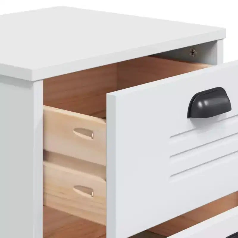 Comodino Tavolino d'Appoggio per Camera da Letto in Legno Ingegnerizzato - Bianco Antracite