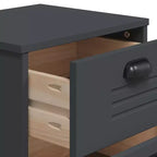 Comodino Tavolino d'Appoggio per Camera da Letto in Legno Ingegnerizzato - Bianco Antracite