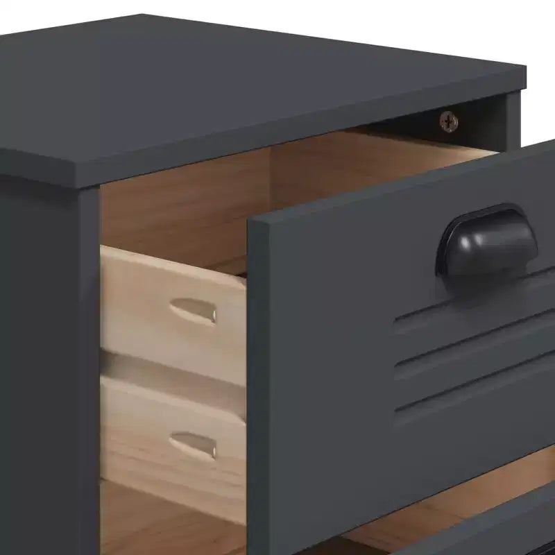 Comodino Tavolino d'Appoggio per Camera da Letto in Legno Ingegnerizzato - Bianco Antracite