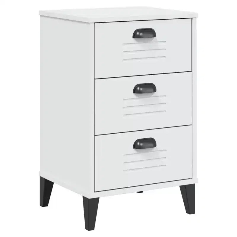 vidaXL Bedside Cabinet Accent End Table Bedroom Furniture Engineered Wood - White Anthracite Gray