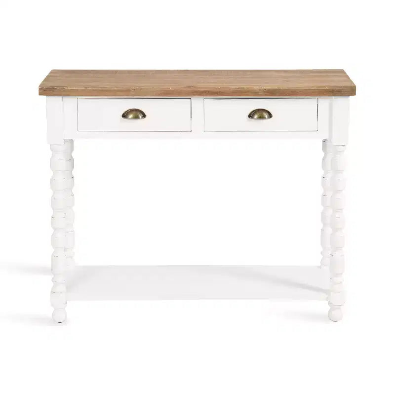 Consolle Rutledge con contenitore, 40x14x33, Bianco