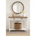 Consolle Rutledge con contenitore, 40x14x33, Bianco