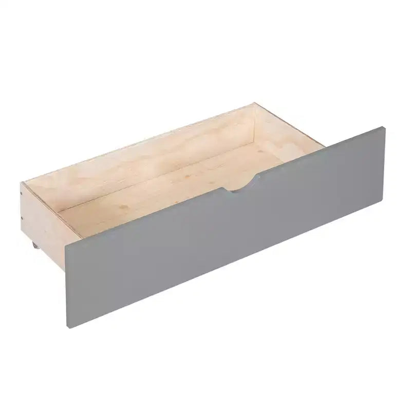 Letto a Castello Gemello su Gemello/Matrimoniale su Matrimoniale con 2 Cassetti e Armadietto Multistrato, Soluzione Salvaspazio, Bianco/Grigio - ModernLuxe