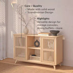 Madia Mid-Century Moderna in Legno Massello con 2 Ante