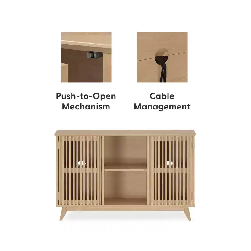 Madia Mid-Century Moderna in Legno Massello con 2 Ante