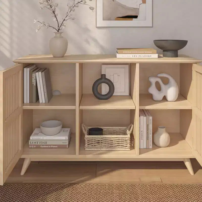 Madia Mid-Century Moderna in Legno Massello con 2 Ante