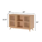 Madia Mid-Century Moderna in Legno Massello con 2 Ante