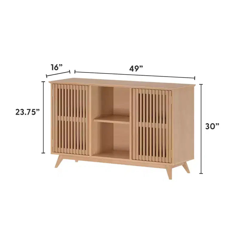Madia Mid-Century Moderna in Legno Massello con 2 Ante