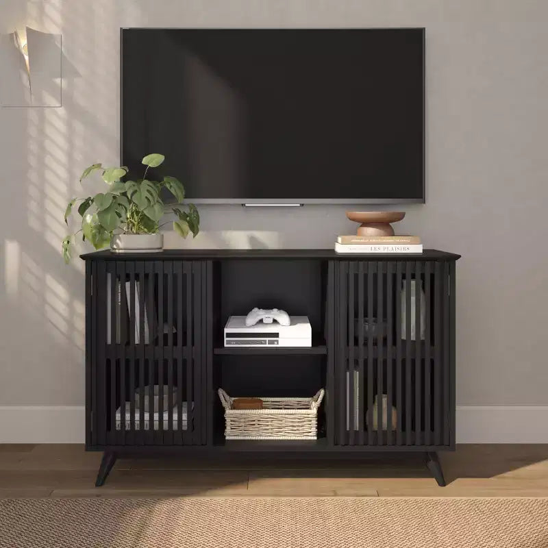 Madia Mid-Century Moderna in Legno Massello con 2 Ante