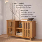Madia Mid-Century Moderna in Legno Massello con 2 Ante