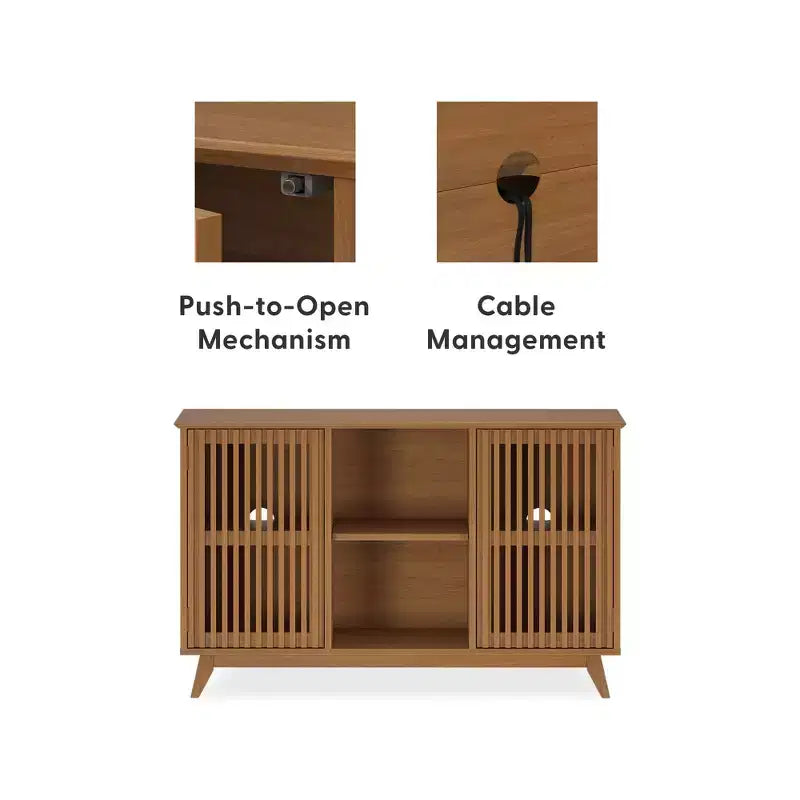 Madia Mid-Century Moderna in Legno Massello con 2 Ante