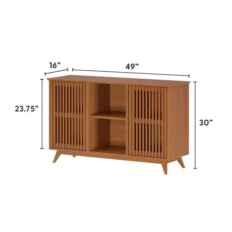 Madia Mid-Century Moderna in Legno Massello con 2 Ante