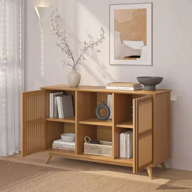 Madia Mid-Century Moderna in Legno Massello con 2 Ante
