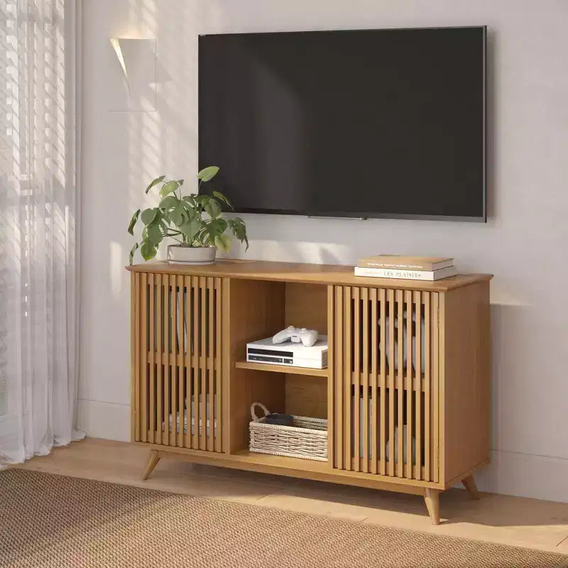 Madia Mid-Century Moderna in Legno Massello con 2 Ante