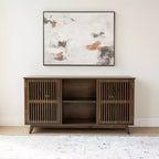 Madia Mid-Century Moderna in Legno Massello con 2 Ante
